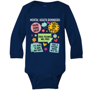 Mental Health Reminders Mental Health Awareness Month Baby Long Sleeve Bodysuit