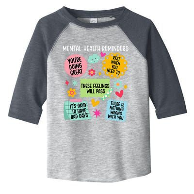 Mental Health Reminders Mental Health Awareness Month Toddler Fine Jersey T-Shirt