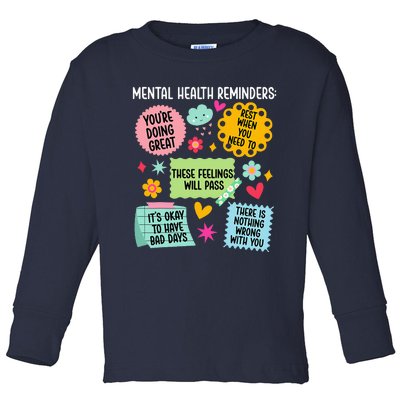 Mental Health Reminders Mental Health Awareness Month Toddler Long Sleeve Shirt