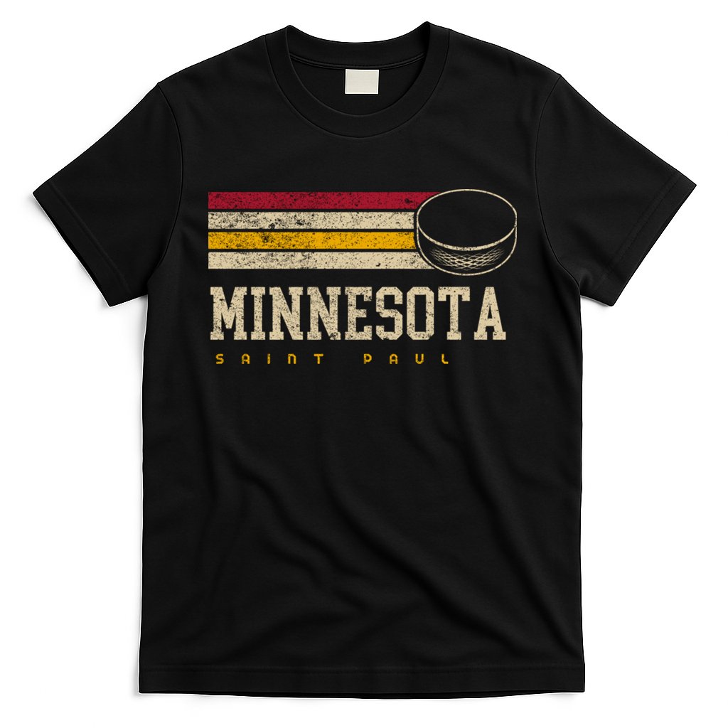 Minnesota Hockey Retro Vintage Stripes T-Shirt
