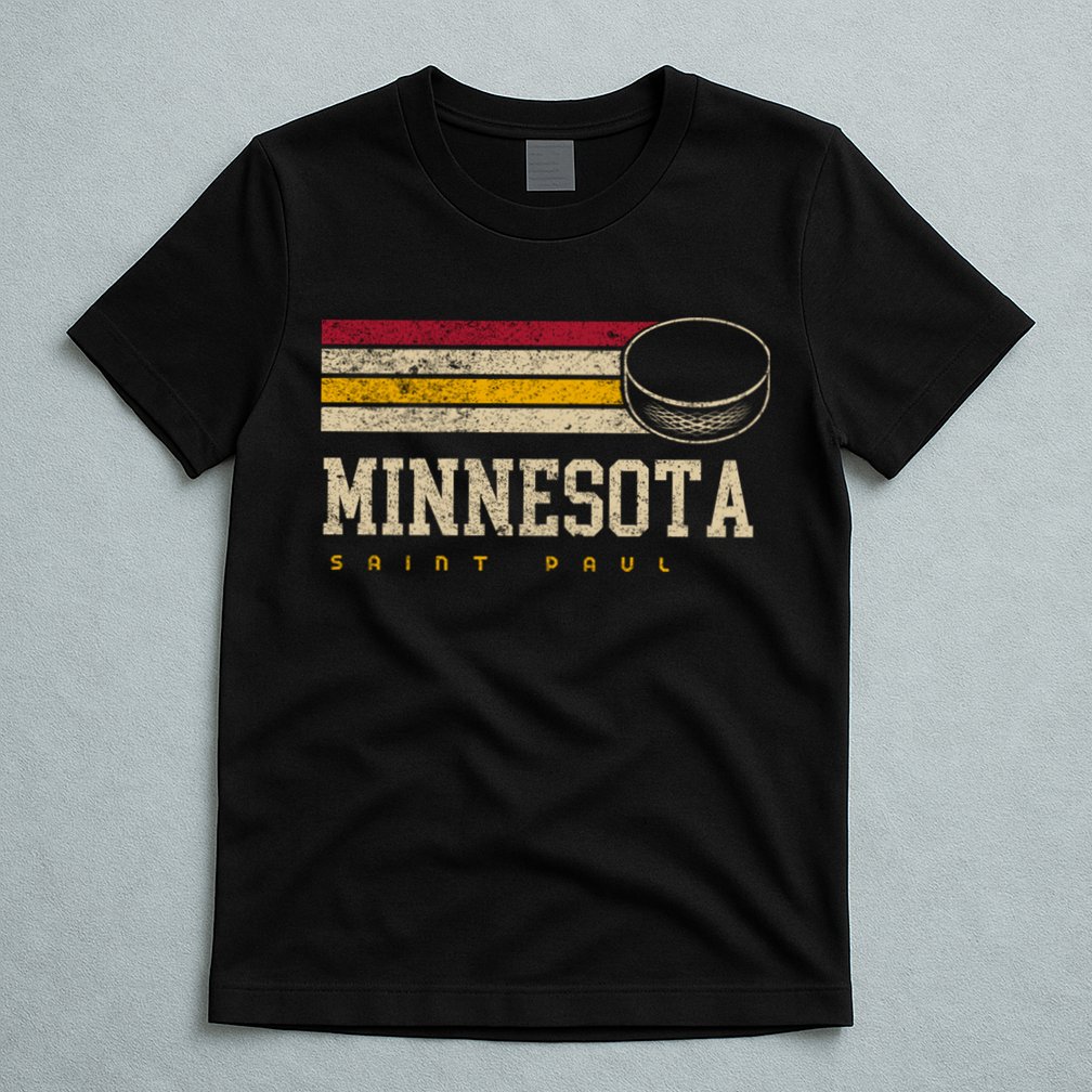 Minnesota Hockey Retro Vintage Stripes T-Shirt