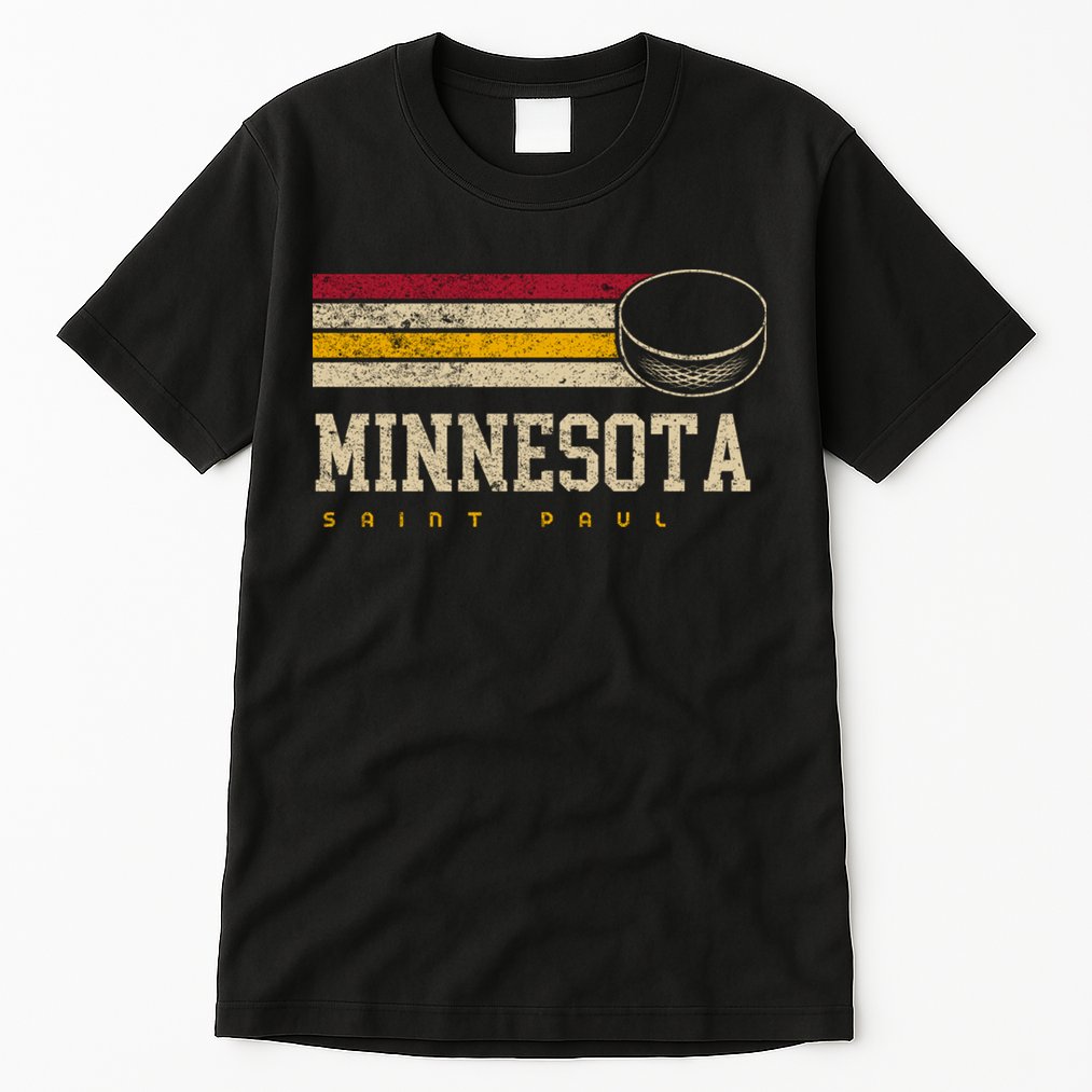 Minnesota Hockey Retro Vintage Stripes Tall T-Shirt