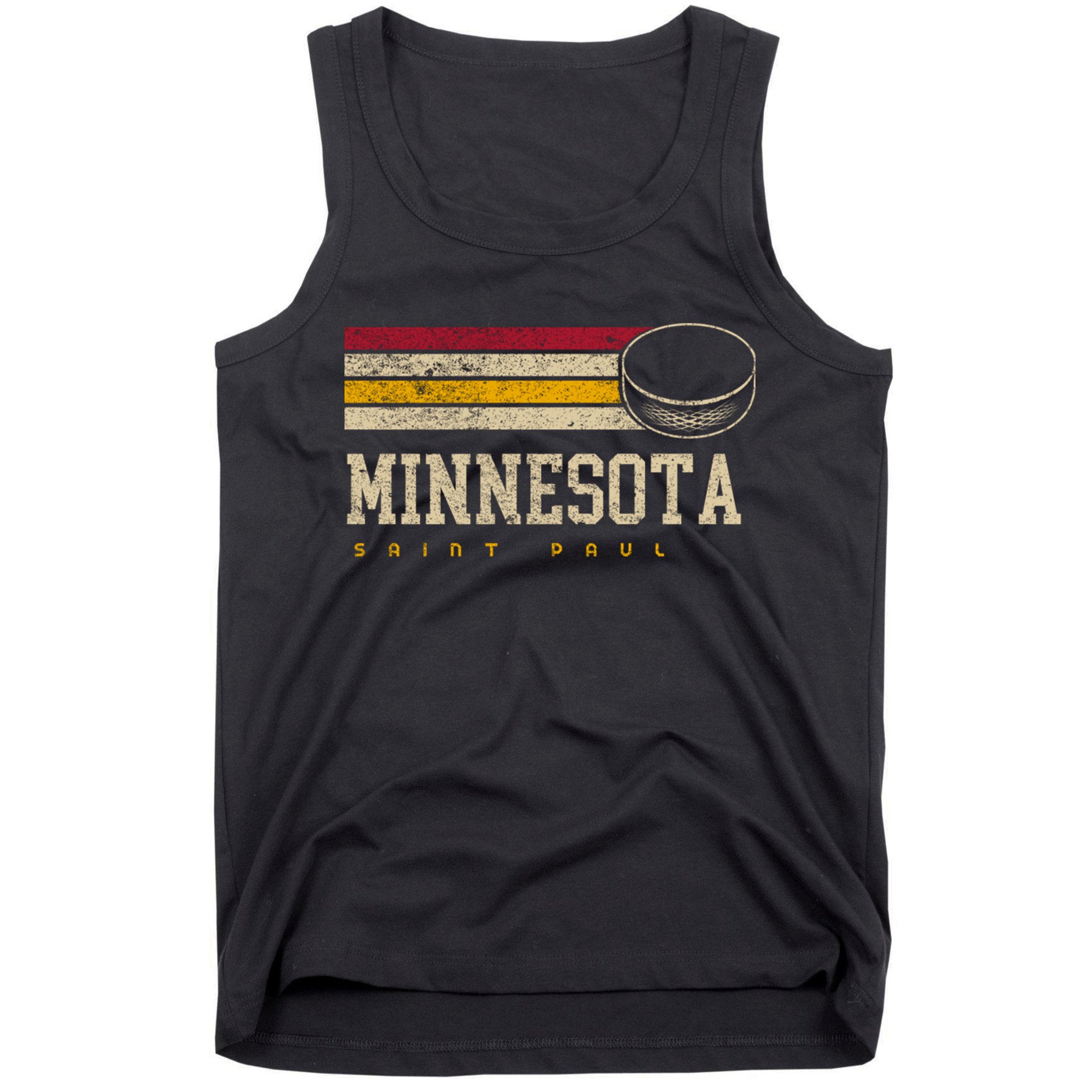Minnesota Hockey Retro Vintage Stripes Tank Top