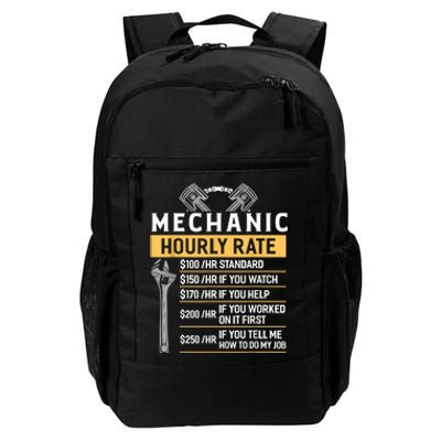 Mechanic Hourly Rate Funny Car Mechanic Daily Commute Backpack