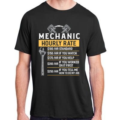 Mechanic Hourly Rate Funny Car Mechanic Adult ChromaSoft Performance T-Shirt