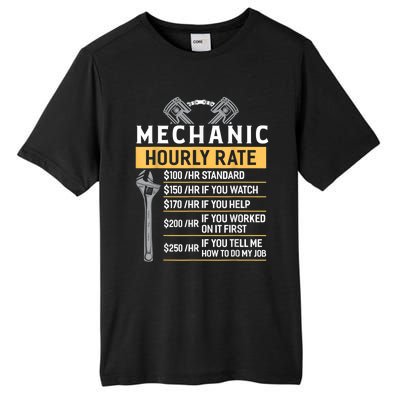 Mechanic Hourly Rate Funny Car Mechanic Tall Fusion ChromaSoft Performance T-Shirt