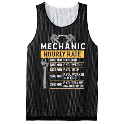 Mechanic Hourly Rate Funny Car Mechanic Mesh Reversible Basketball Jersey Tank