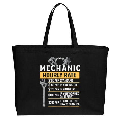 Mechanic Hourly Rate Funny Car Mechanic Cotton Canvas Jumbo Tote