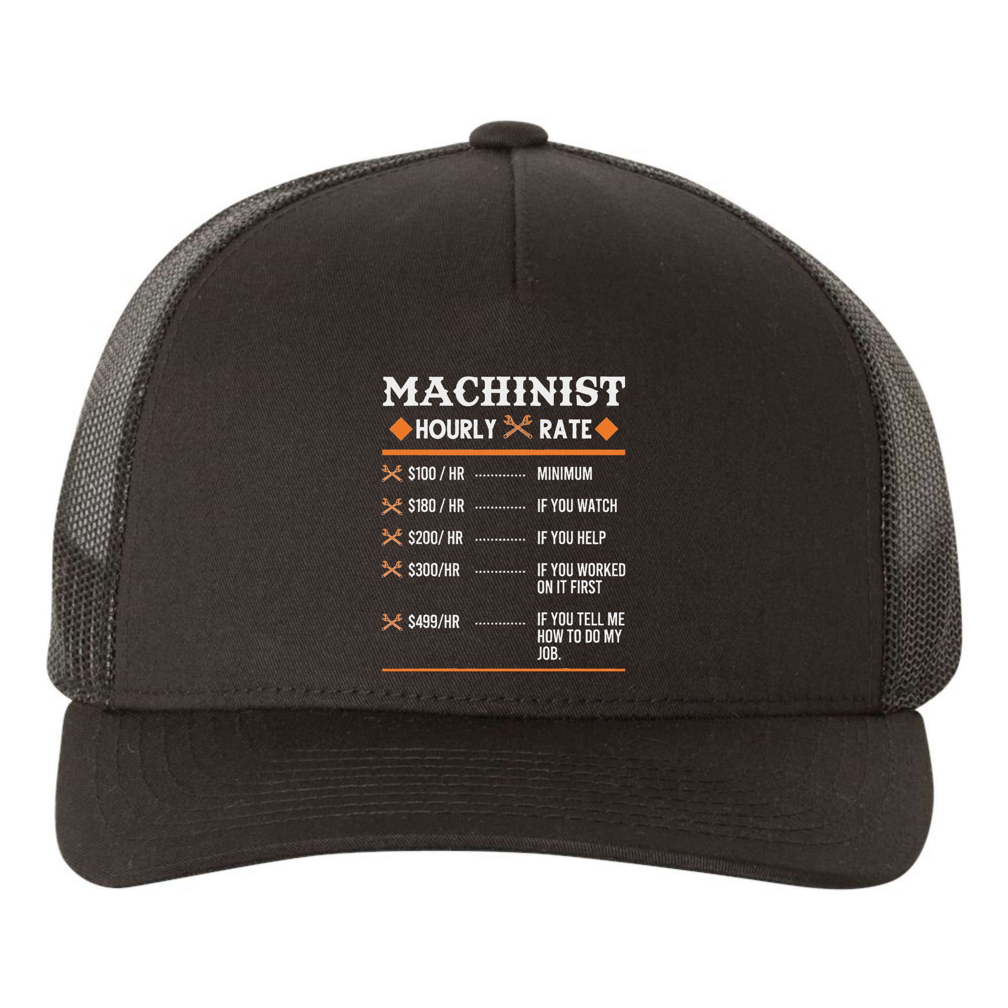 Machinist Hourly Rate Machining Yupoong Adult 5-Panel Trucker Hat