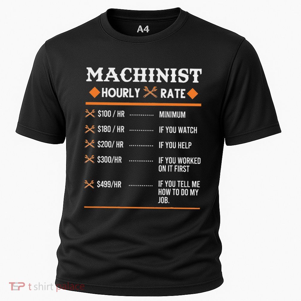 Machinist Hourly Rate Machining Cooling Performance Crew T-Shirt
