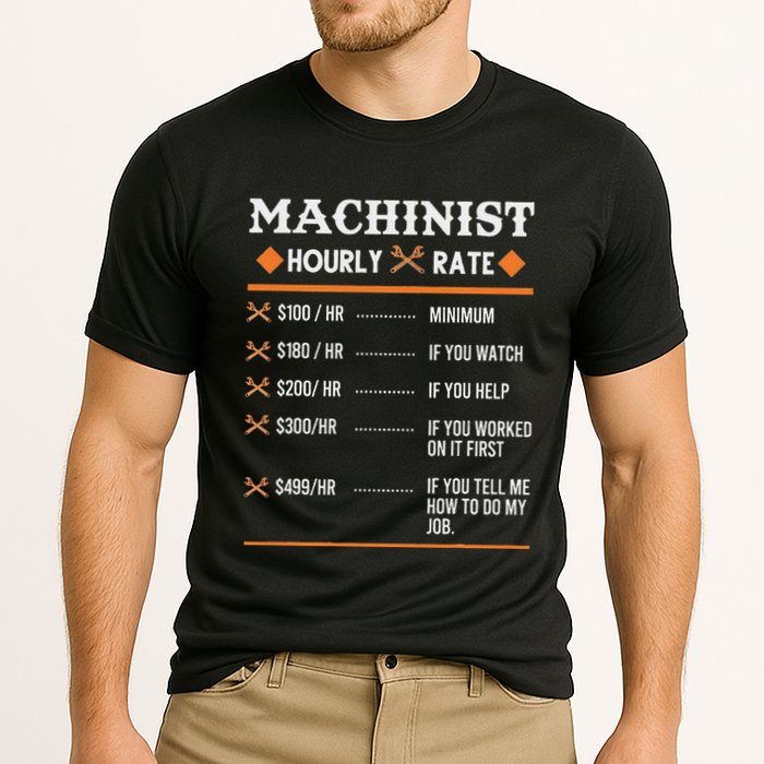 Machinist Hourly Rate Machining Performance Shirt