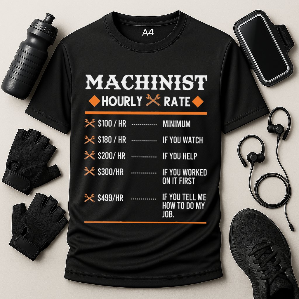 Machinist Hourly Rate Machining Performance Shirt