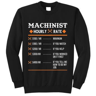 Machinist Hourly Rate Machining Sweatshirt