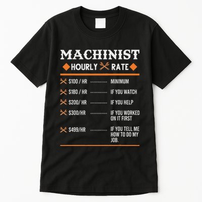 Machinist Hourly Rate Machining Tall T-Shirt