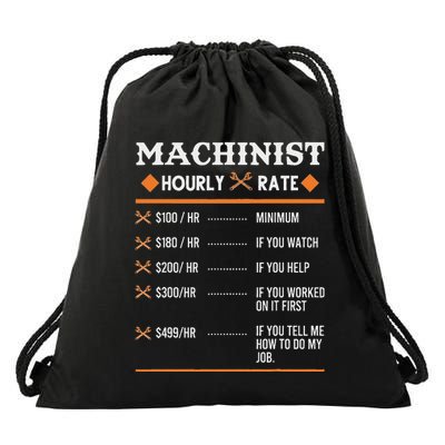 Machinist Hourly Rate Machining Drawstring Bag