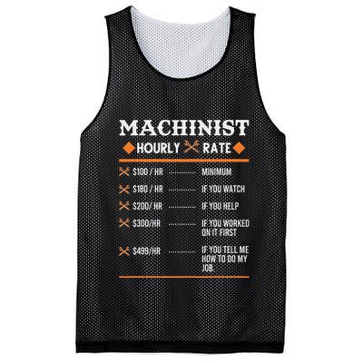 Machinist Hourly Rate Machining Mesh Reversible Basketball Jersey Tank