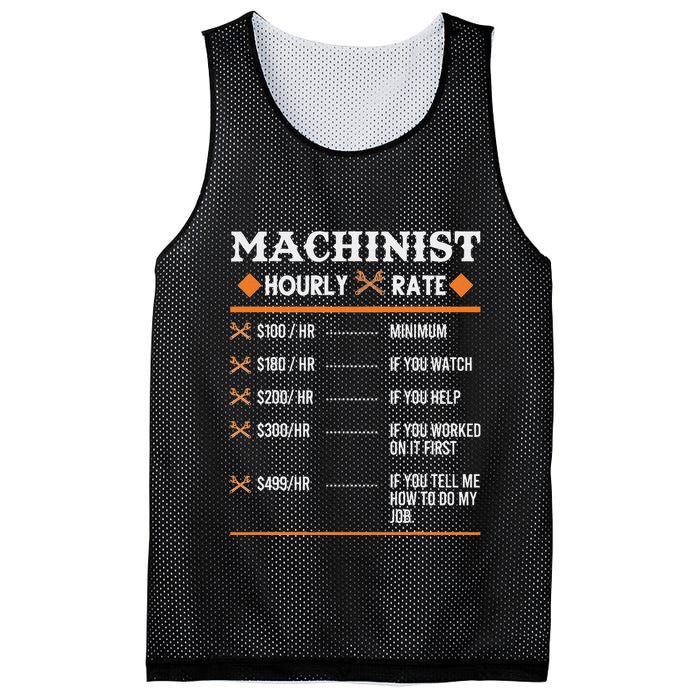 Machinist Hourly Rate Machining Mesh Reversible Basketball Jersey Tank