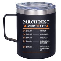 Machinist Hourly Rate Machining 12oz Stainless Steel Coffee Mug