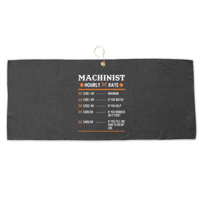 Machinist Hourly Rate Machining Large Microfiber Waffle Golf Towel