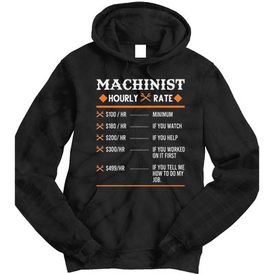Machinist Hourly Rate Machining Tie Dye Hoodie