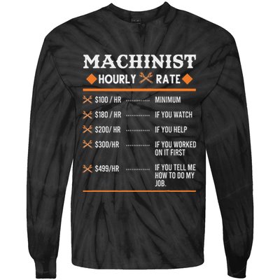 Machinist Hourly Rate Machining Tie-Dye Long Sleeve Shirt