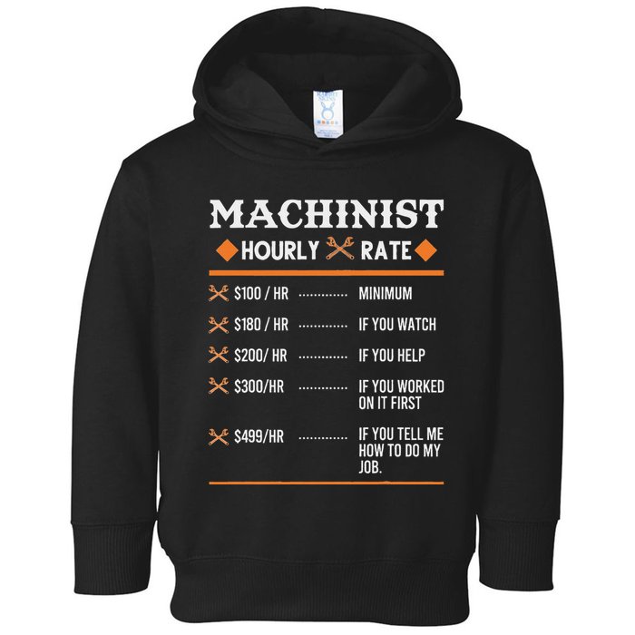 Machinist Hourly Rate Machining Toddler Hoodie