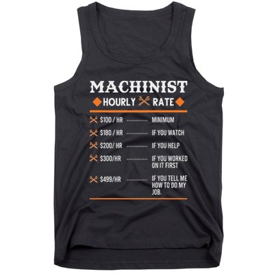 Machinist Hourly Rate Machining Tank Top