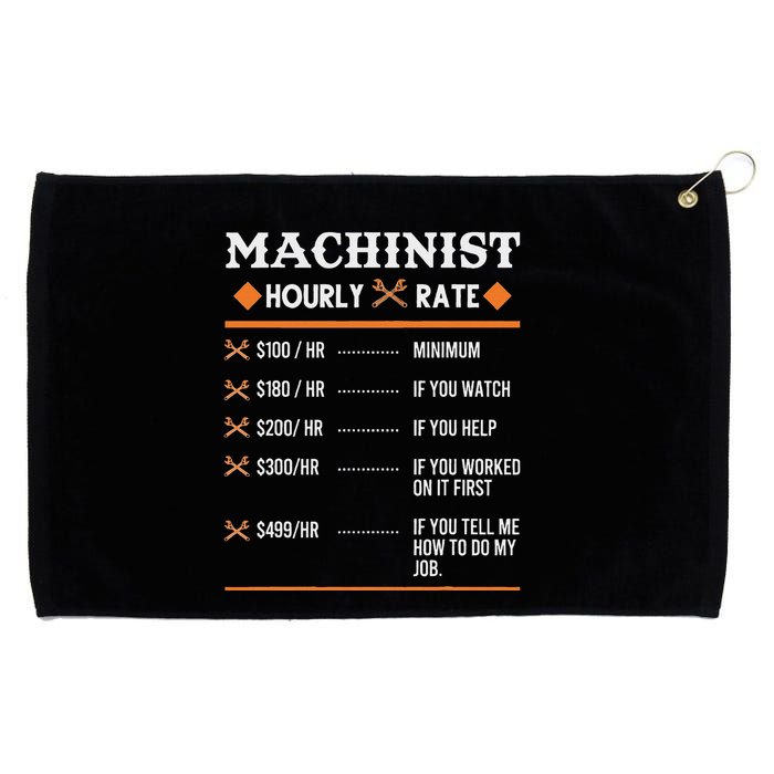 Machinist Hourly Rate Machining Grommeted Golf Towel