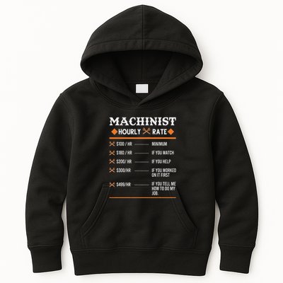 Machinist Hourly Rate Machining Kids Hoodie