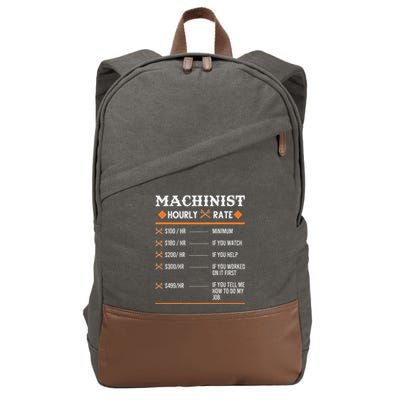 Machinist Hourly Rate Machining Cotton Canvas Backpack