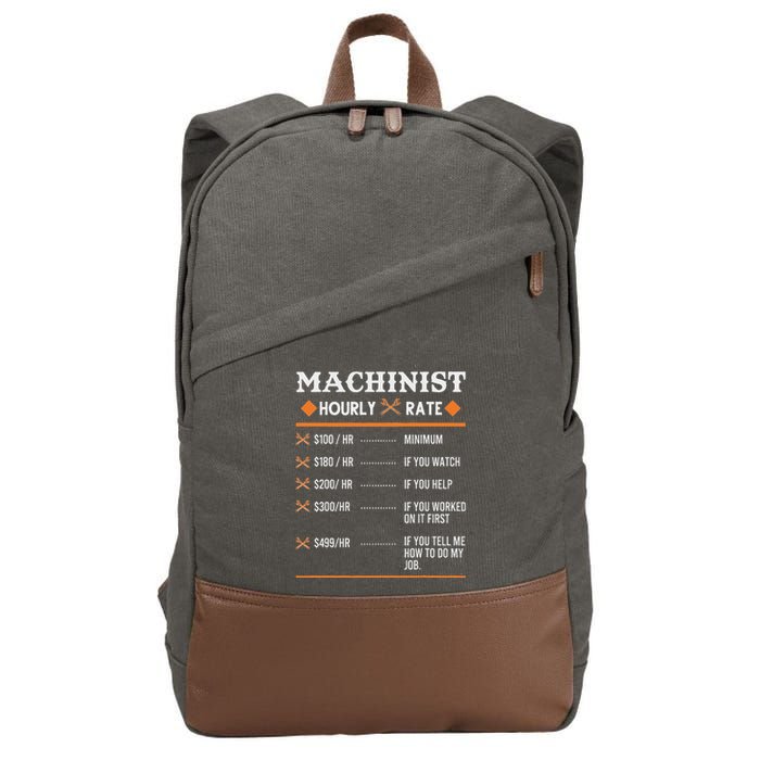 Machinist Hourly Rate Machining Cotton Canvas Backpack