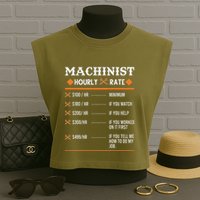 Machinist Hourly Rate Machining Garment-Dyed Women's Muscle Tee