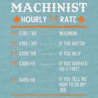 Machinist Hourly Rate Machining Sueded Cloud Jersey T-Shirt