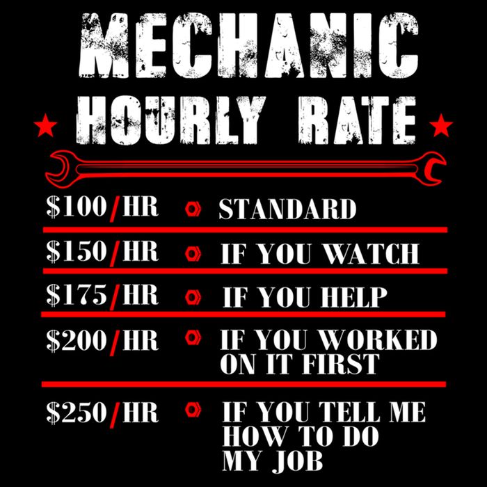 Mechanic Hourly Rate Funny Car Motorcycle Labor Mechanic Gift Drawstring Bag