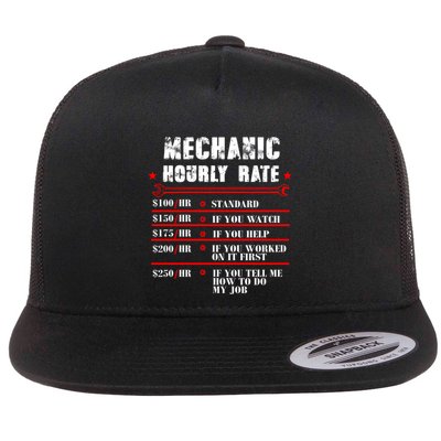Mechanic Hourly Rate Funny Car Motorcycle Labor Mechanic Gift Flatbill Hat
