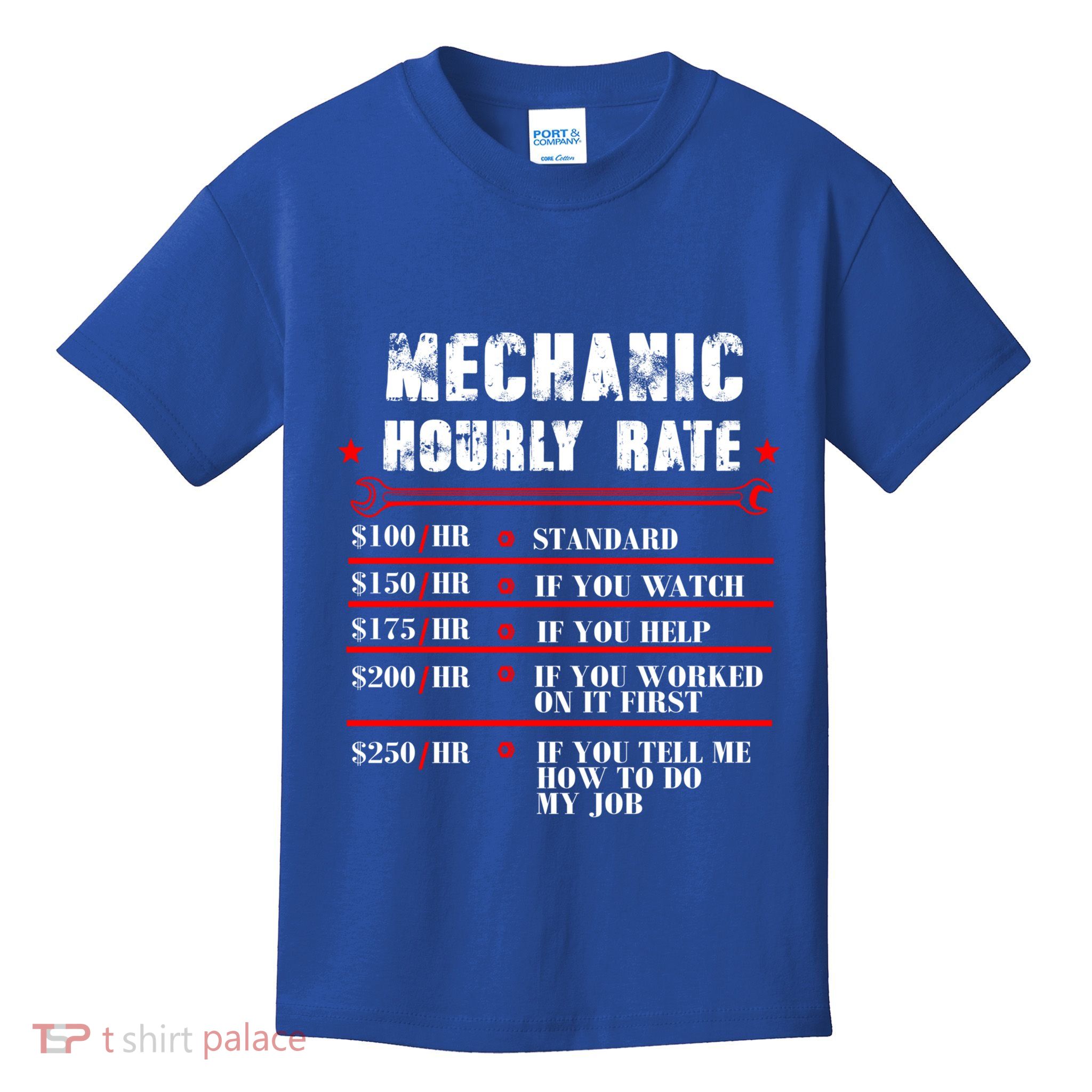Mechanic Hourly Rate Funny Car Motorcycle Labor Mechanic Gift Kids T-Shirt