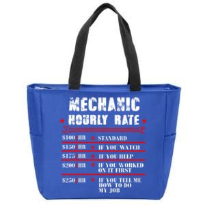 Mechanic Hourly Rate Funny Car Motorcycle Labor Mechanic Gift Zip Tote Bag