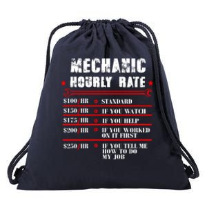 Mechanic Hourly Rate Funny Car Motorcycle Labor Mechanic Gift Drawstring Bag