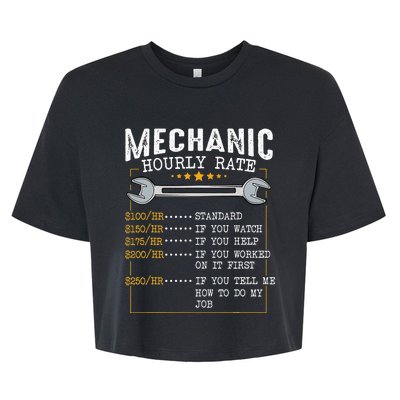 Mechanic Hourly Rate Labor Rates Funny CoWorkers Car Lover Bella+Canvas Jersey Crop Tee