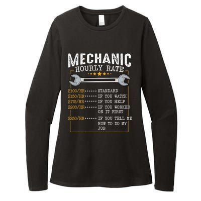 Mechanic Hourly Rate Labor Rates Funny CoWorkers Car Lover Womens CVC Long Sleeve Shirt