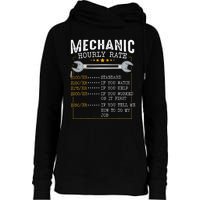 Mechanic Hourly Rate Labor Rates Funny CoWorkers Car Lover Womens Funnel Neck Pullover Hood