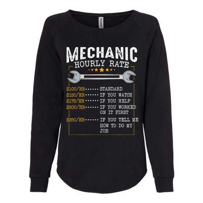 Mechanic Hourly Rate Labor Rates Funny CoWorkers Car Lover Womens California Wash Sweatshirt