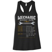 Mechanic Hourly Rate Labor Rates Funny CoWorkers Car Lover Women's Racerback Tank