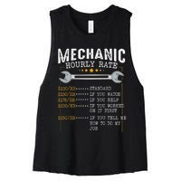 Mechanic Hourly Rate Labor Rates Funny CoWorkers Car Lover Women's Racerback Cropped Tank