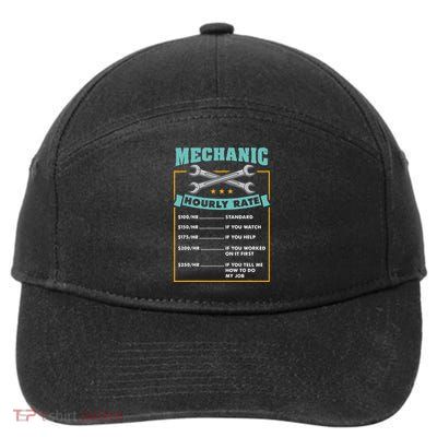 Mechanic Hourly Rate Mechanic Gift 7-Panel Snapback Hat