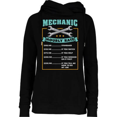 Mechanic Hourly Rate Mechanic Gift Womens Funnel Neck Pullover Hood