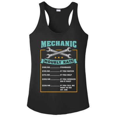 Mechanic Hourly Rate Mechanic Gift Ladies PosiCharge Competitor Racerback Tank