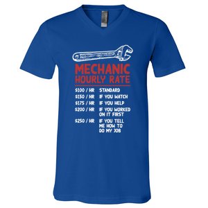 Mechanic Hourly Rate Funny Car Motorcycle Labor Gift V-Neck T-Shirt