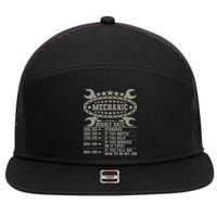Mechanic Hourly Rate Saying Retro Car Guy Funny Mechanic 7 Panel Mesh Trucker Snapback Hat