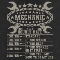 Mechanic Hourly Rate Saying Retro Car Guy Funny Mechanic 7 Panel Mesh Trucker Snapback Hat